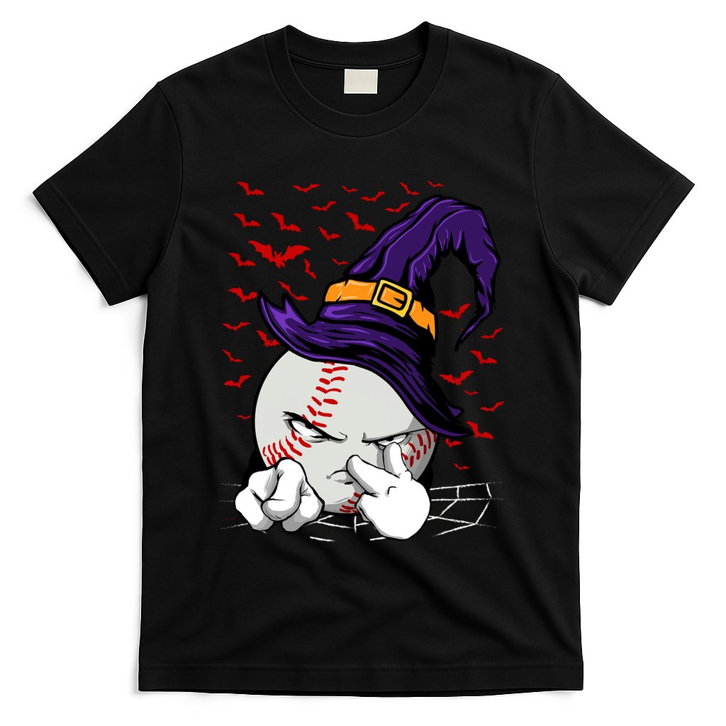 Baseball Witch Hat Baseball Halloween T-Shirt