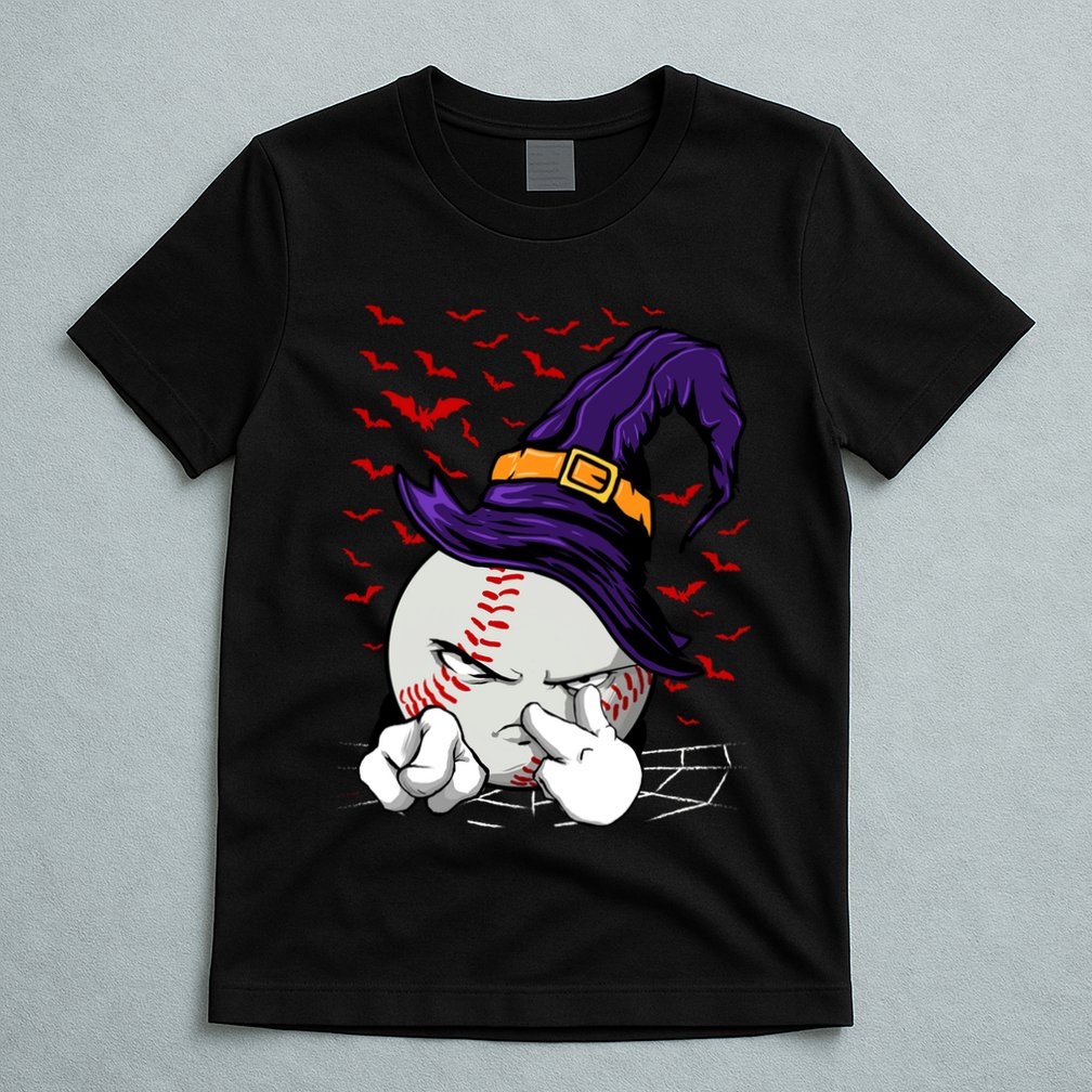 Baseball Witch Hat Baseball Halloween T-Shirt