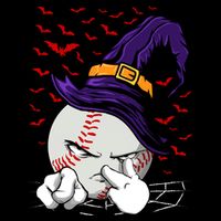 Baseball Witch Hat Baseball Halloween T-Shirt
