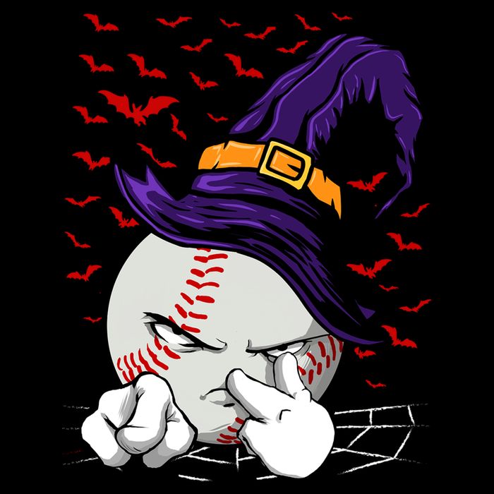 Baseball Witch Hat Baseball Halloween T-Shirt