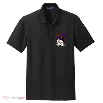 Baseball Witch Hat Baseball Halloween Dry Zone Grid Polo