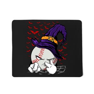 Baseball Witch Hat Baseball Halloween Mousepad