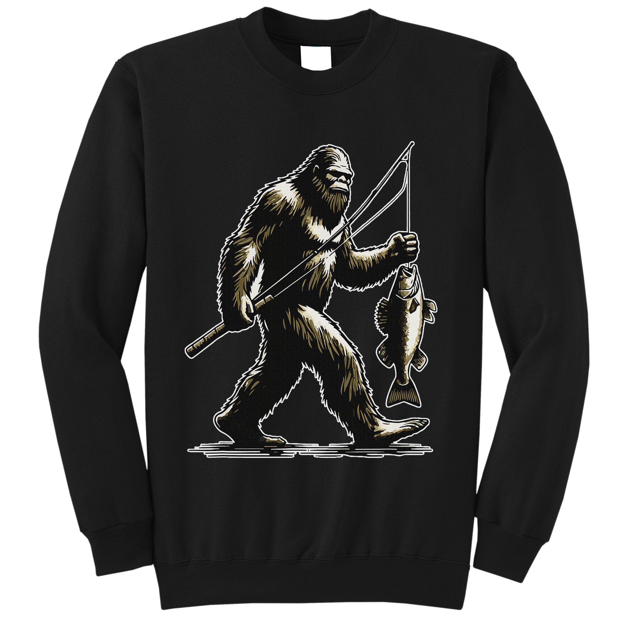 Bigfoot Walleye Hunting Angler Sasquatch Walleye Fishing Sweatshirt