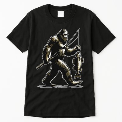 Bigfoot Walleye Hunting Angler Sasquatch Walleye Fishing Tall T-Shirt