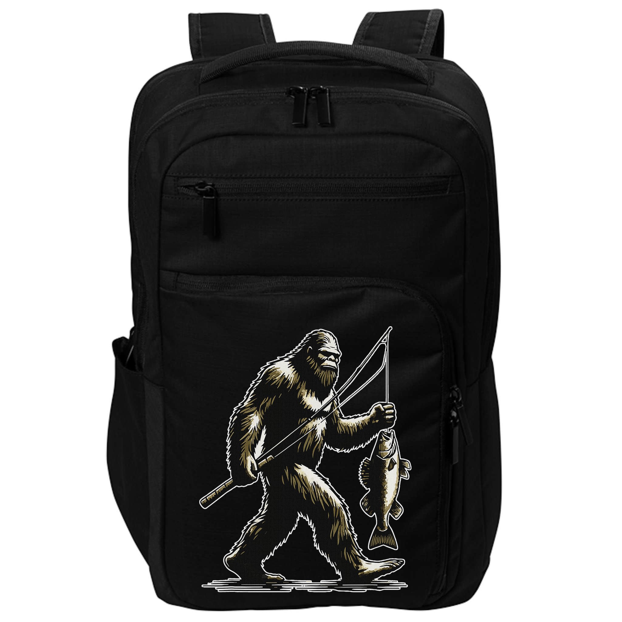 Bigfoot Walleye Hunting Angler Sasquatch Walleye Fishing Impact Tech Backpack