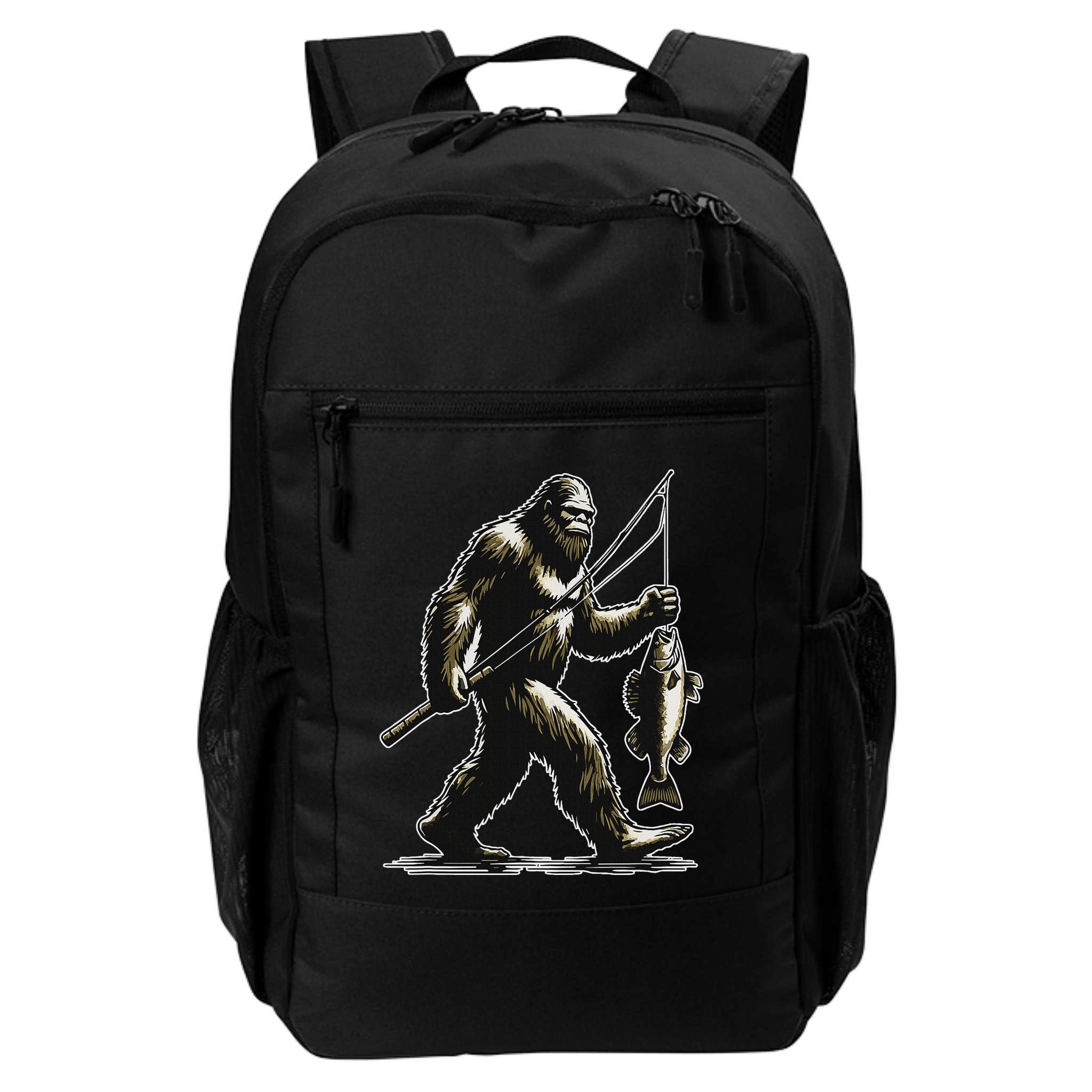 Bigfoot Walleye Hunting Angler Sasquatch Walleye Fishing Backpack