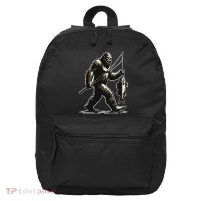 Bigfoot Walleye Hunting Angler Sasquatch Walleye Fishing 16 in Basic Backpack