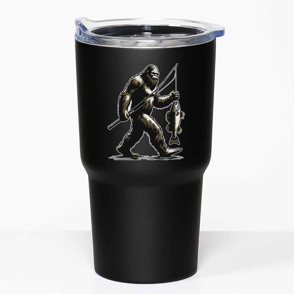 Bigfoot Walleye Hunting Angler Sasquatch Walleye Fishing Tumbler
