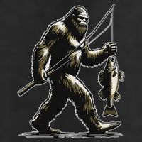 Bigfoot Walleye Hunting Angler Sasquatch Walleye Fishing Large Microfiber Waffle Golf Towel