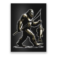 Bigfoot Walleye Hunting Angler Sasquatch Walleye Fishing Poster