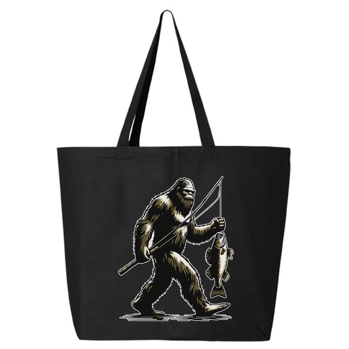 Bigfoot Walleye Hunting Angler Sasquatch Walleye Fishing 25L Jumbo Tote
