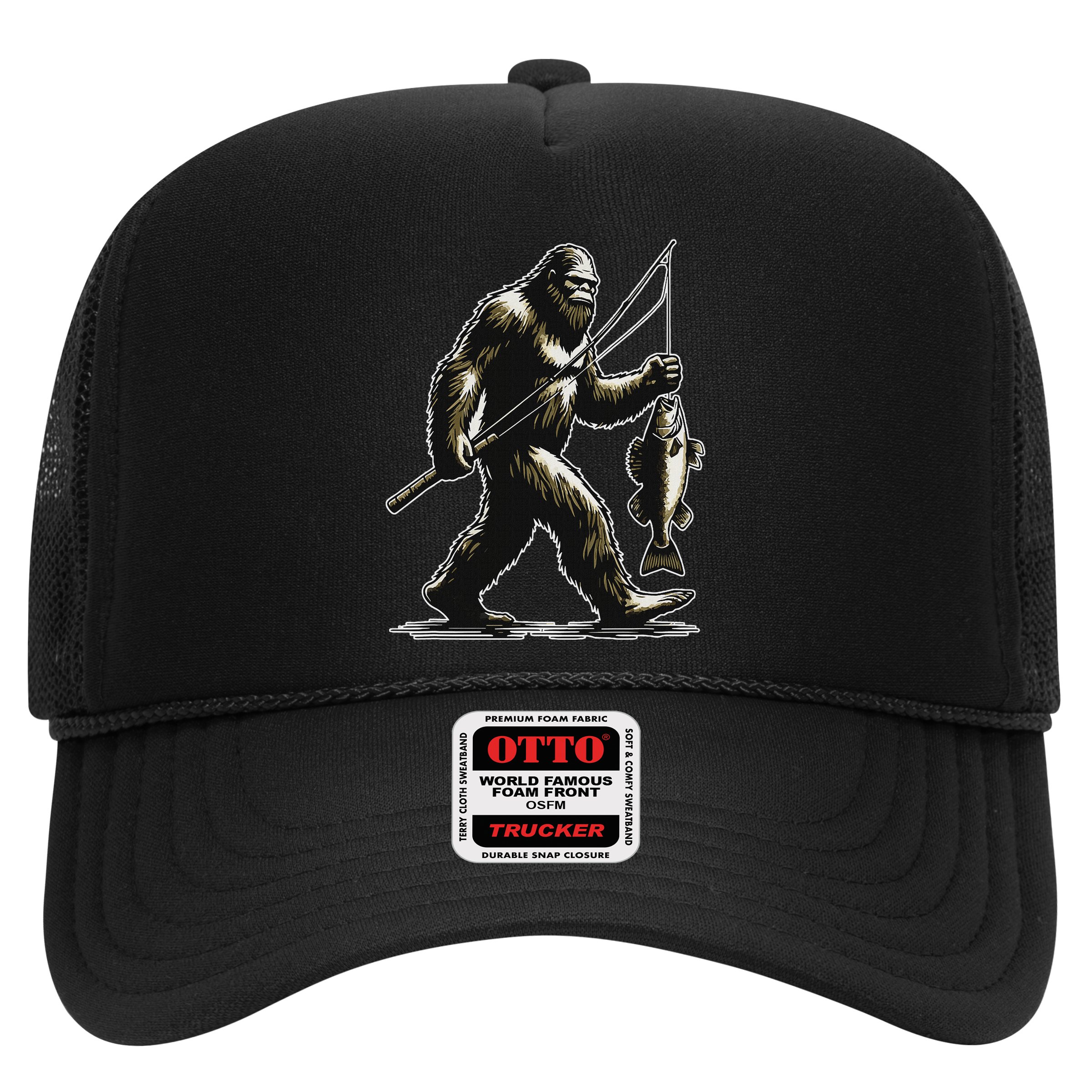 Bigfoot Walleye Hunting Angler Sasquatch Walleye Fishing Hat