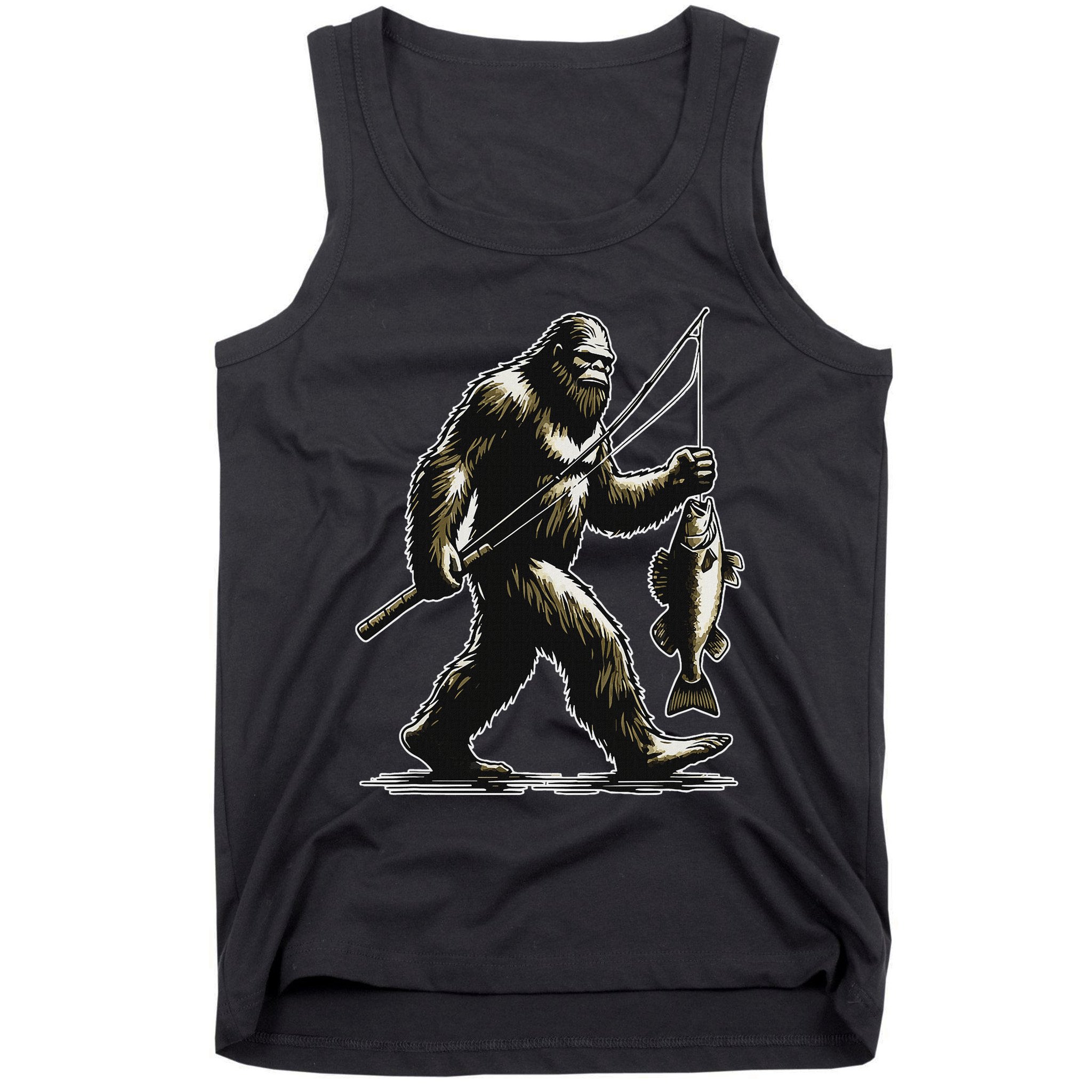 Bigfoot Walleye Hunting Angler Sasquatch Walleye Fishing Tank Top