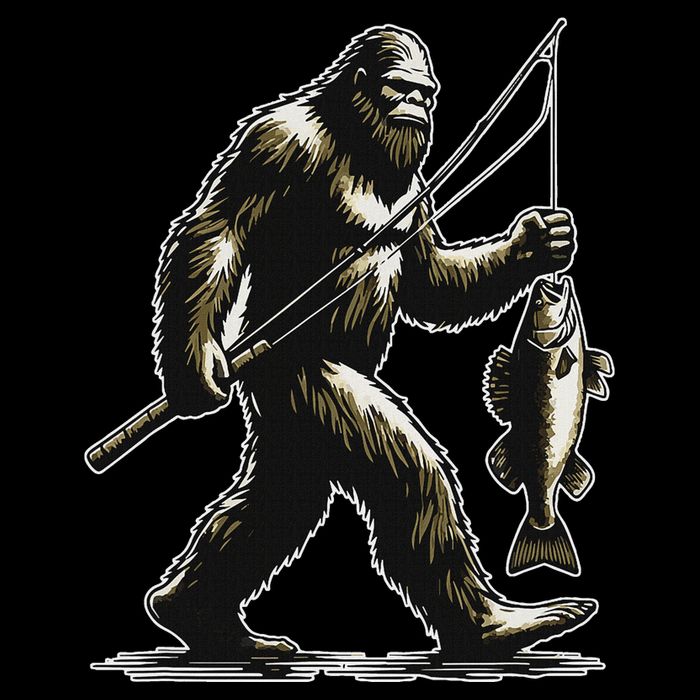 Bigfoot Walleye Hunting Angler Sasquatch Walleye Fishing Cropped Pullover Crew
