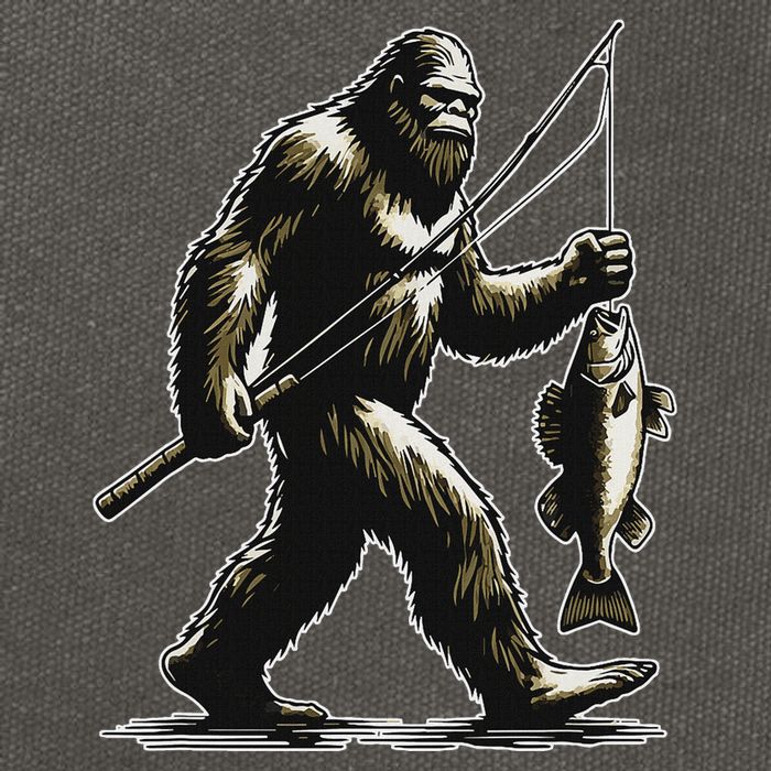 Bigfoot Walleye Hunting Angler Sasquatch Walleye Fishing Cotton Canvas Backpack