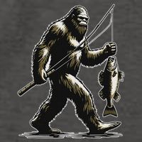 Bigfoot Walleye Hunting Angler Sasquatch Walleye Fishing Vector Backpack