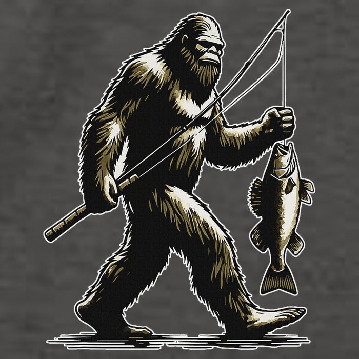 Bigfoot Walleye Hunting Angler Sasquatch Walleye Fishing Vector Backpack