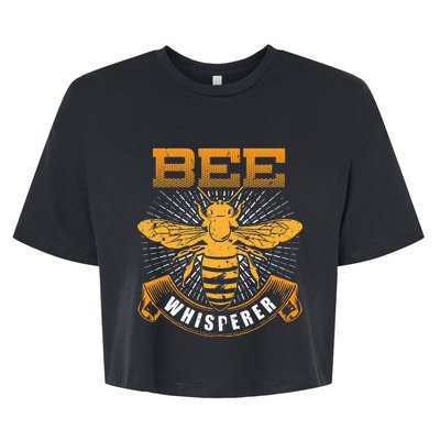 Bee Whisperer Honey Farmer Beekeeper Beekeeping Bella+Canvas Jersey Crop Tee