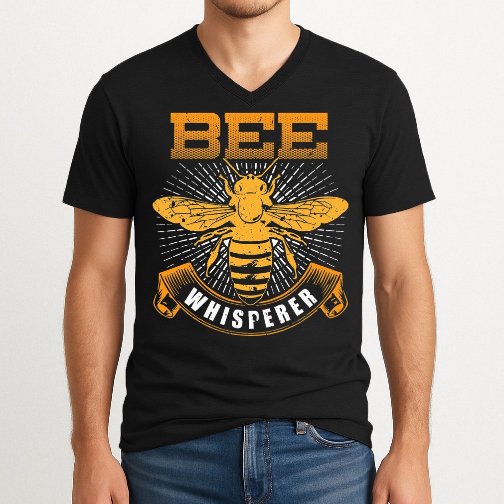 Bee Whisperer Honey Farmer Beekeeper Beekeeping V-Neck T-Shirt