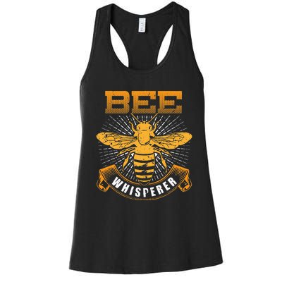 Bee Whisperer Honey Farmer Beekeeper Beekeeping Women's Racerback Tank