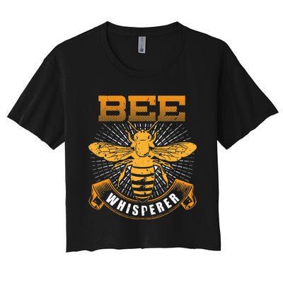 Bee Whisperer Honey Farmer Beekeeper Beekeeping Women's Crop Top Tee