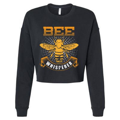 Bee Whisperer Honey Farmer Beekeeper Beekeeping Cropped Pullover Crew