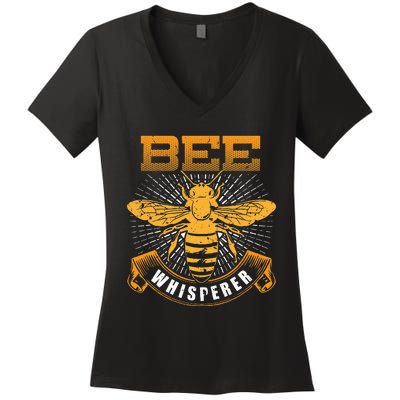 Bee Whisperer Honey Farmer Beekeeper Beekeeping Women's V-Neck T-Shirt