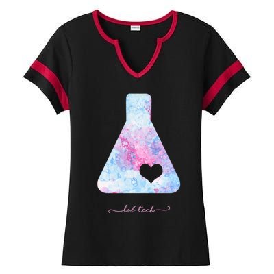 Beaker With Heart Gift Medical Lab Tech Love Lab Week Gift Ladies Halftime Notch Neck Tee