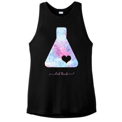 Beaker With Heart Gift Medical Lab Tech Love Lab Week Gift Ladies PosiCharge Tri-Blend Wicking Tank