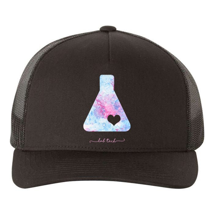 Beaker With Heart Gift Medical Lab Tech Love Lab Week Gift Yupoong Adult 5-Panel Trucker Hat