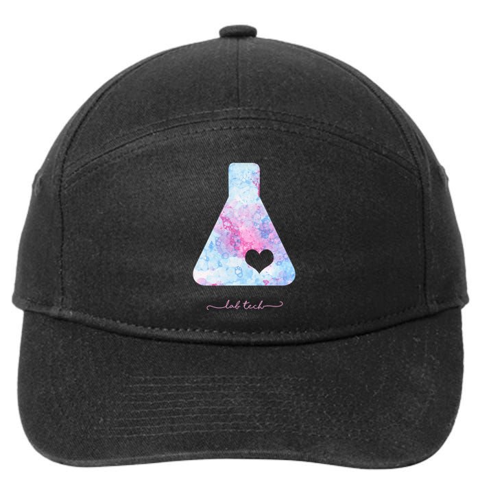 Beaker With Heart Gift Medical Lab Tech Love Lab Week Gift 7-Panel Snapback Hat