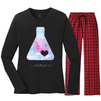 Beaker With Heart Gift Medical Lab Tech Love Lab Week Gift Women's Long Sleeve Flannel Pajama Set 