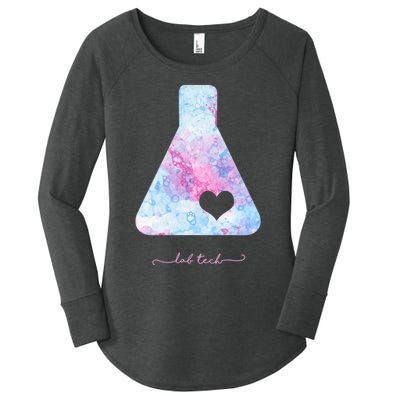 Beaker With Heart Gift Medical Lab Tech Love Lab Week Gift Women's Perfect Tri Tunic Long Sleeve Shirt