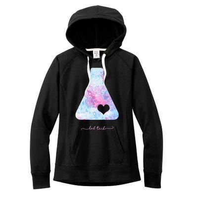 Beaker With Heart Gift Medical Lab Tech Love Lab Week Gift Women's Fleece Hoodie