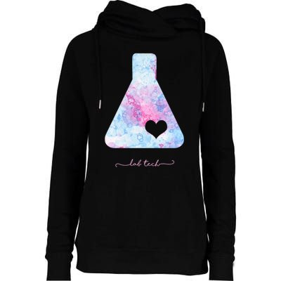 Beaker With Heart Gift Medical Lab Tech Love Lab Week Gift Womens Funnel Neck Pullover Hood