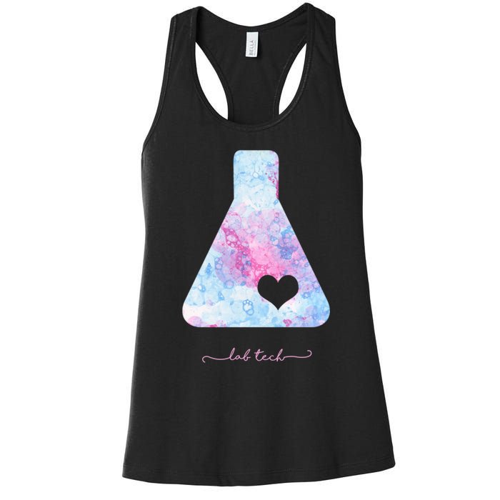 Beaker With Heart Gift Medical Lab Tech Love Lab Week Gift Women's Racerback Tank