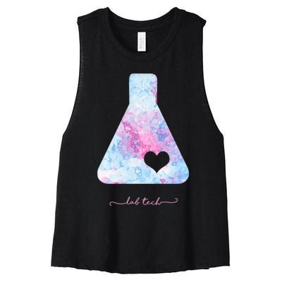 Beaker With Heart Gift Medical Lab Tech Love Lab Week Gift Women's Racerback Cropped Tank