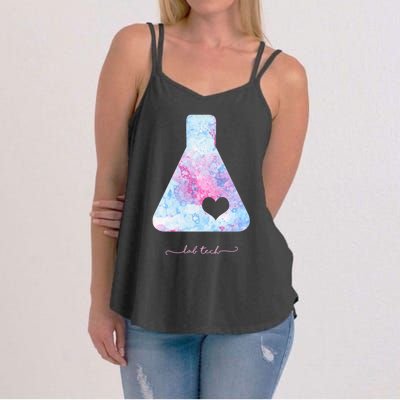 Beaker With Heart Gift Medical Lab Tech Love Lab Week Gift Women's Strappy Tank