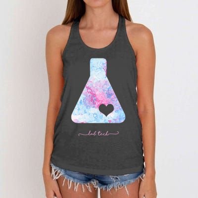 Beaker With Heart Gift Medical Lab Tech Love Lab Week Gift Women's Knotted Racerback Tank