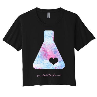 Beaker With Heart Gift Medical Lab Tech Love Lab Week Gift Women's Crop Top Tee