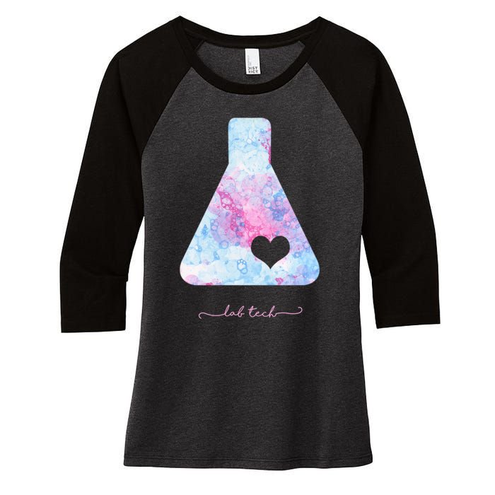 Beaker With Heart Gift Medical Lab Tech Love Lab Week Gift Women's Tri-Blend 3/4-Sleeve Raglan Shirt