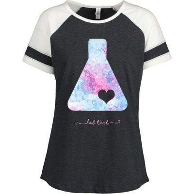 Beaker With Heart Gift Medical Lab Tech Love Lab Week Gift Enza Ladies Jersey Colorblock Tee