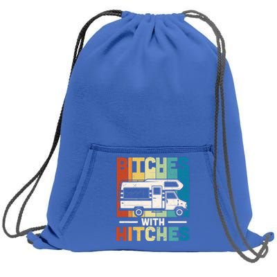 Bitches With Hitches Camping Hiking Outdoor Rv Camper Meaningful Gift Sweatshirt Cinch Pack Bag