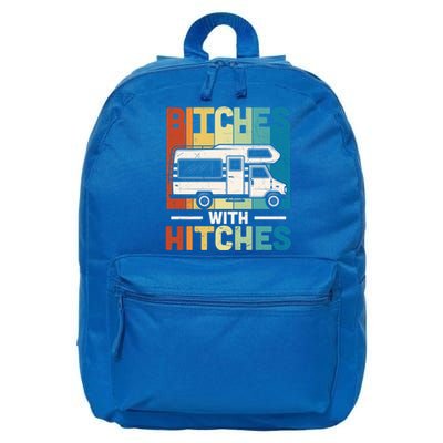 Bitches With Hitches Camping Hiking Outdoor Rv Camper Meaningful Gift 16 in Basic Backpack