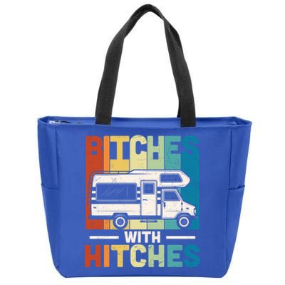 Bitches With Hitches Camping Hiking Outdoor Rv Camper Meaningful Gift Zip Tote Bag