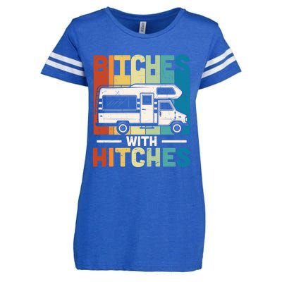 Bitches With Hitches Camping Hiking Outdoor Rv Camper Meaningful Gift Enza Ladies Jersey Football T-Shirt