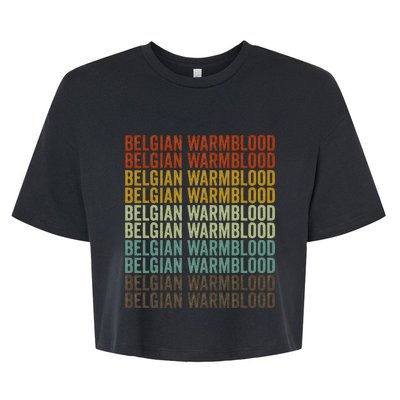 Belgian Warmblood Horse Retro Bella+Canvas Jersey Crop Tee