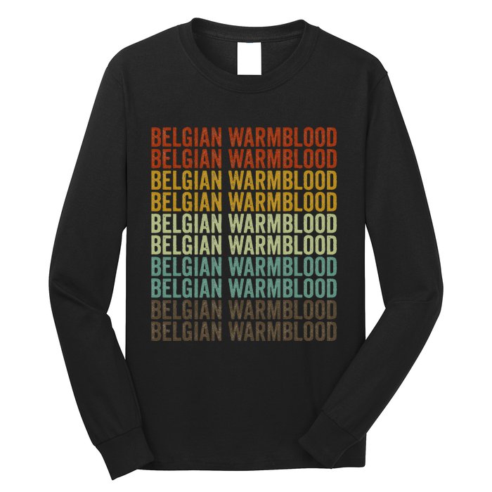 Belgian Warmblood Horse Retro Long Sleeve Shirt