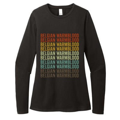 Belgian Warmblood Horse Retro Womens CVC Long Sleeve Shirt