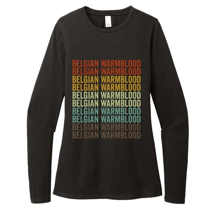 Belgian Warmblood Horse Retro Womens CVC Long Sleeve Shirt